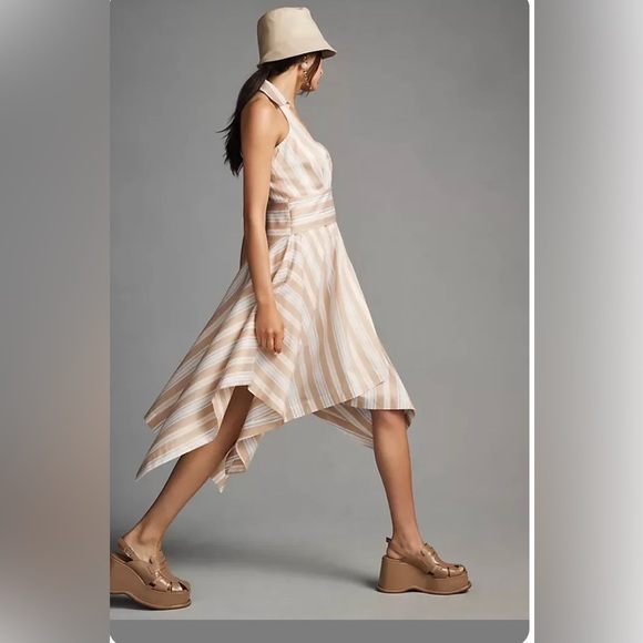 Anthropologie Maeve Asymmetrical Wrap Women’s Shirt Dress 14 - Picture 4 of 13